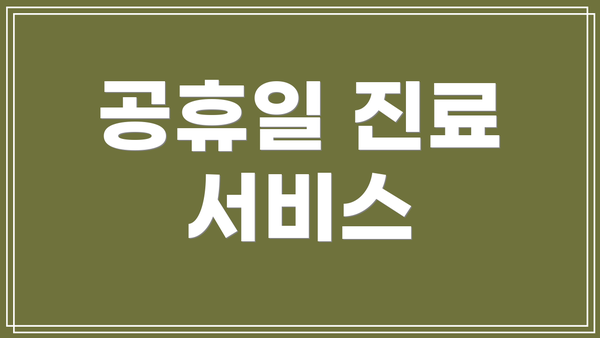 공휴일 진료 서비스