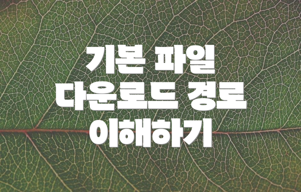 기본 파일 다운로드 경로 이해하기