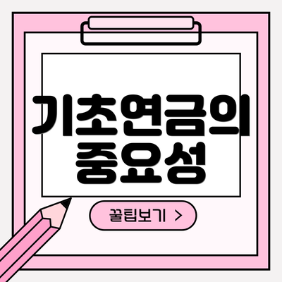 기초연금의 중요성