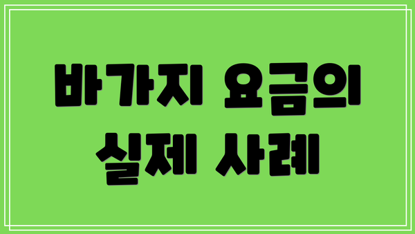바가지 요금의 실제 사례