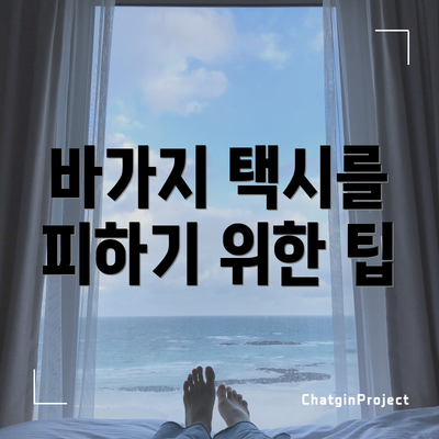 바가지 택시를 피하기 위한 팁