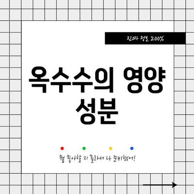 옥수수의 영양 성분