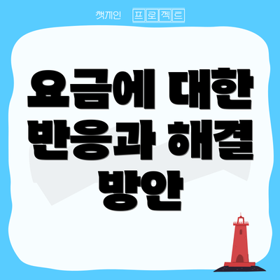 요금에 대한 반응과 해결 방안