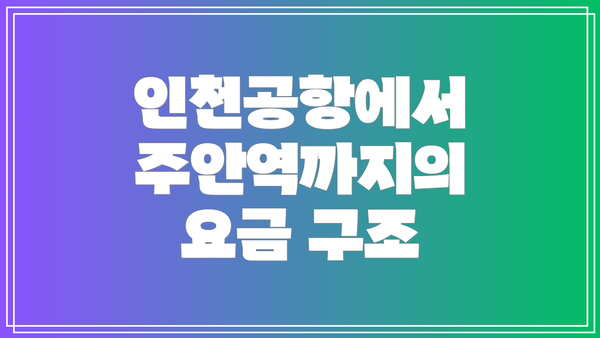 인천공항에서 주안역까지의 요금 구조