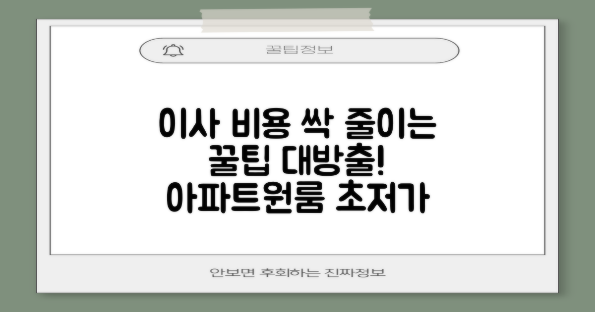 아파트/원룸 이사, 비용 절약 꿀팁