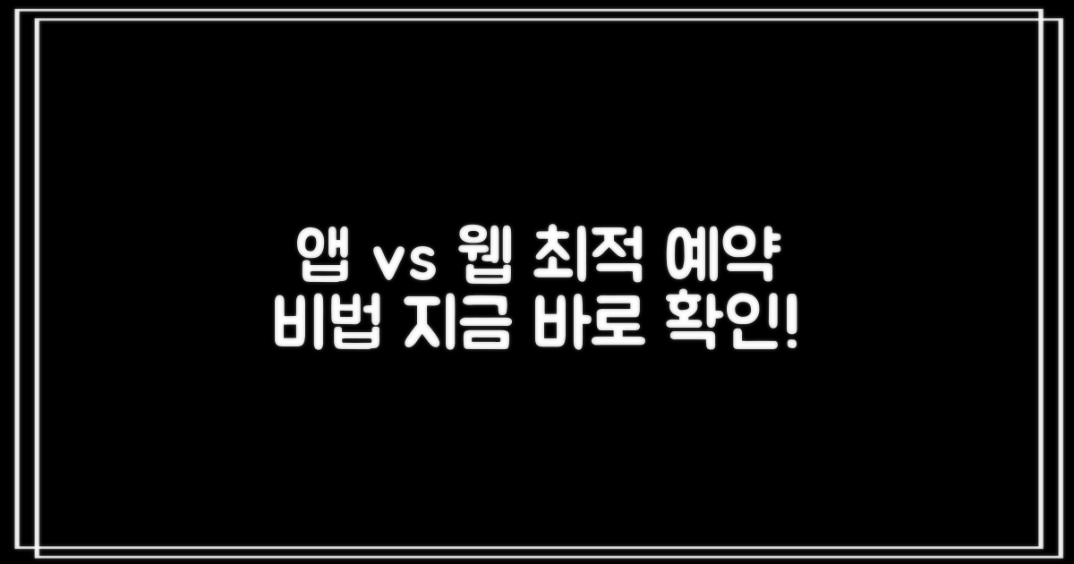 앱 vs 웹: 최적 예약 방법 찾기