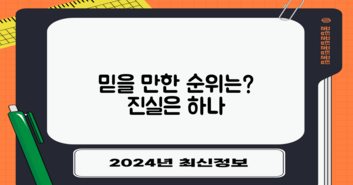 어떤 순위가 가장 믿을 만할까?